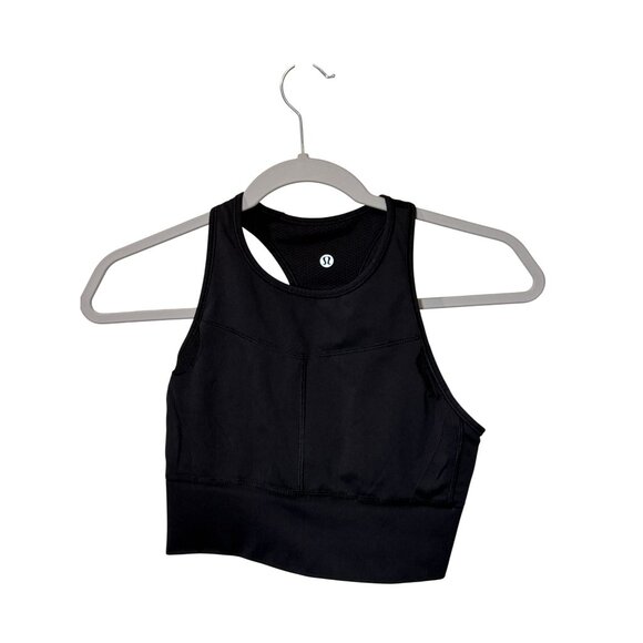 Lululemon Black Racerback Sports Bra Size 6 High-Impact Support Lightweight Brea - Picture 3 of 5
